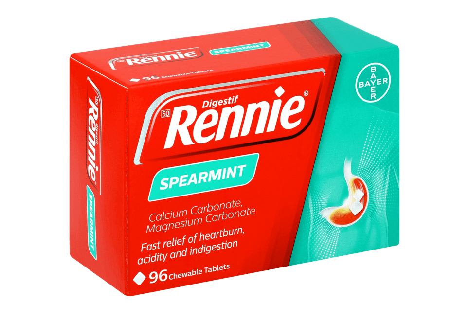 Rennie Spearmint for Heartburn and Indigestion Symptoms